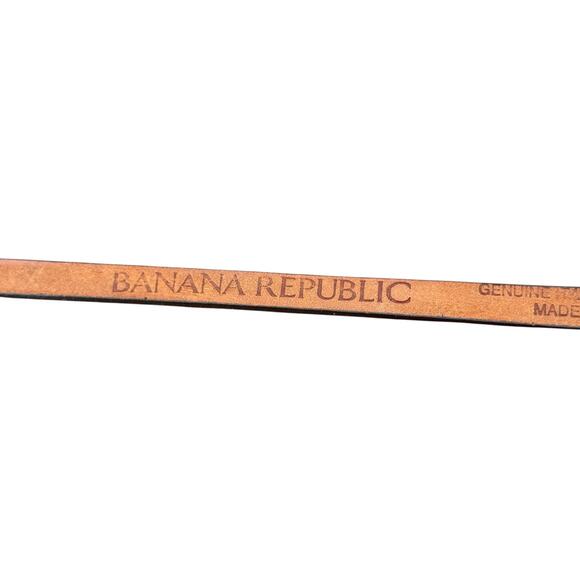 Banana Republic Skinny Belt Metallic Snake Print SZ L Women’s Gold Brown Italian - Picture 6 of 10